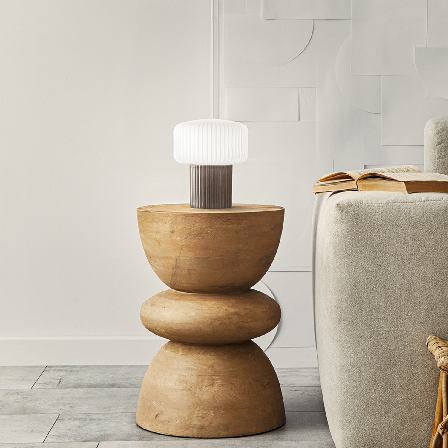 Lumetto Moderno Otty Ceramica Marrone Scuro Vetro 1 Luce G9 Ip20 8508E