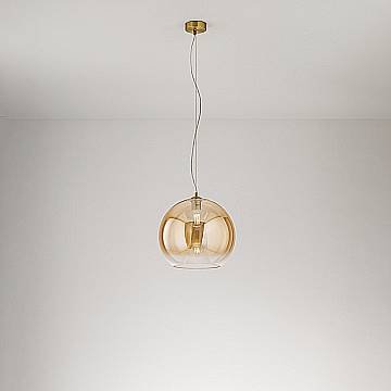 Sospensione Contemporanea Planet Vetro Ambra 1 Luce E27 Ip20 D35 Sospensione Contemporanea Planet Vetro Ambra 1 Luce E27 Ip20 D35