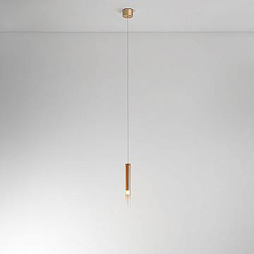 Sospensione Moderna Poule Metallo Vetro Ambra Led 8W Dimmetabile Ip20