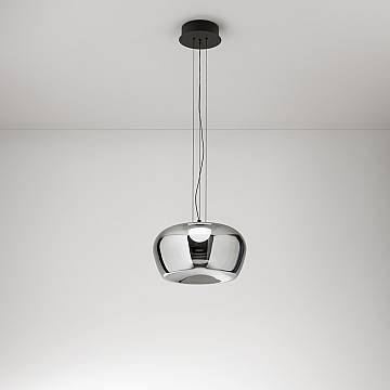 Lampadario Moderno Kave Metallo Vetro Specchiato Led 20W 3000K Dimmerabile Ip20