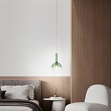 Sospensione Contemporanea Lollipop Vetro Verde 1 Luce E27 Ip20 D20 Sospensione Contemporanea Lollipop Vetro Verde 1 Luce E27 Ip20 D20