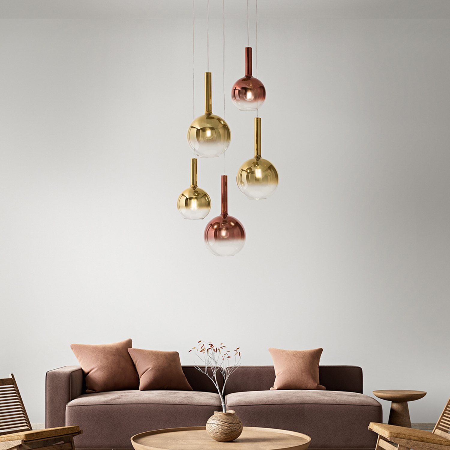 Sospensione Contemporanea Lollipop Vetro Oro 1 Luce E27 Ip20 D25 8556OR