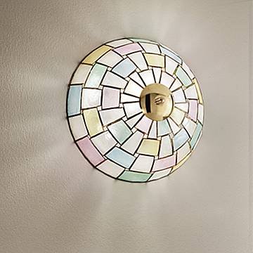Plafoniera Tiffany Madreperla Madreperla Multicolor Fantasia 1 Luce E27