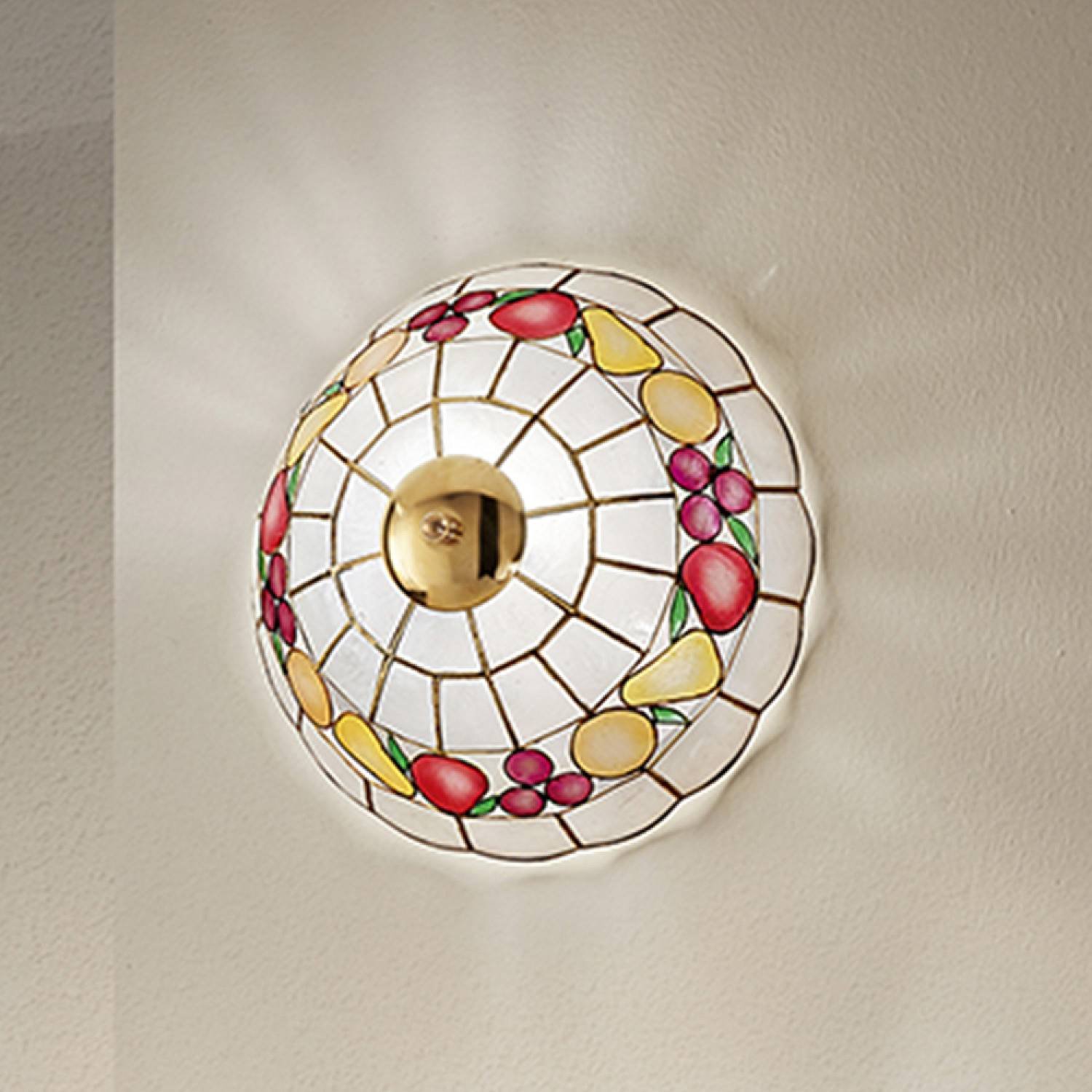 Plafoniera Tiffany Madreperla Madreperla Multicolor 1 Luce E27 Plafoniera Tiffany Madreperla Madreperla Multicolor 1 Luce E27