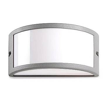 Applique Esterno Moderna Emerson Alluminio Grigio Bianco 1 Luce E27 Ip54