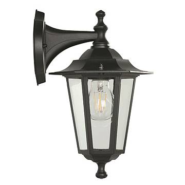 Applique Esterno Riley Alluminio Nero Giu' 1 Luce E27 Ip44