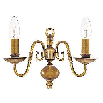 Applique Classica Fiammingo Ottone 2 Luci E14 Applique Classica Fiammingo Ottone 2 Luci E14