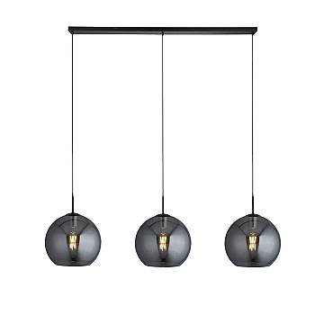 Lampadario Contemporaneo Amsterdam Acciaio Nero Vetro 3 Luci E27 Lampadario Contemporaneo Amsterdam Acciaio Nero Vetro 3 Luci E27
