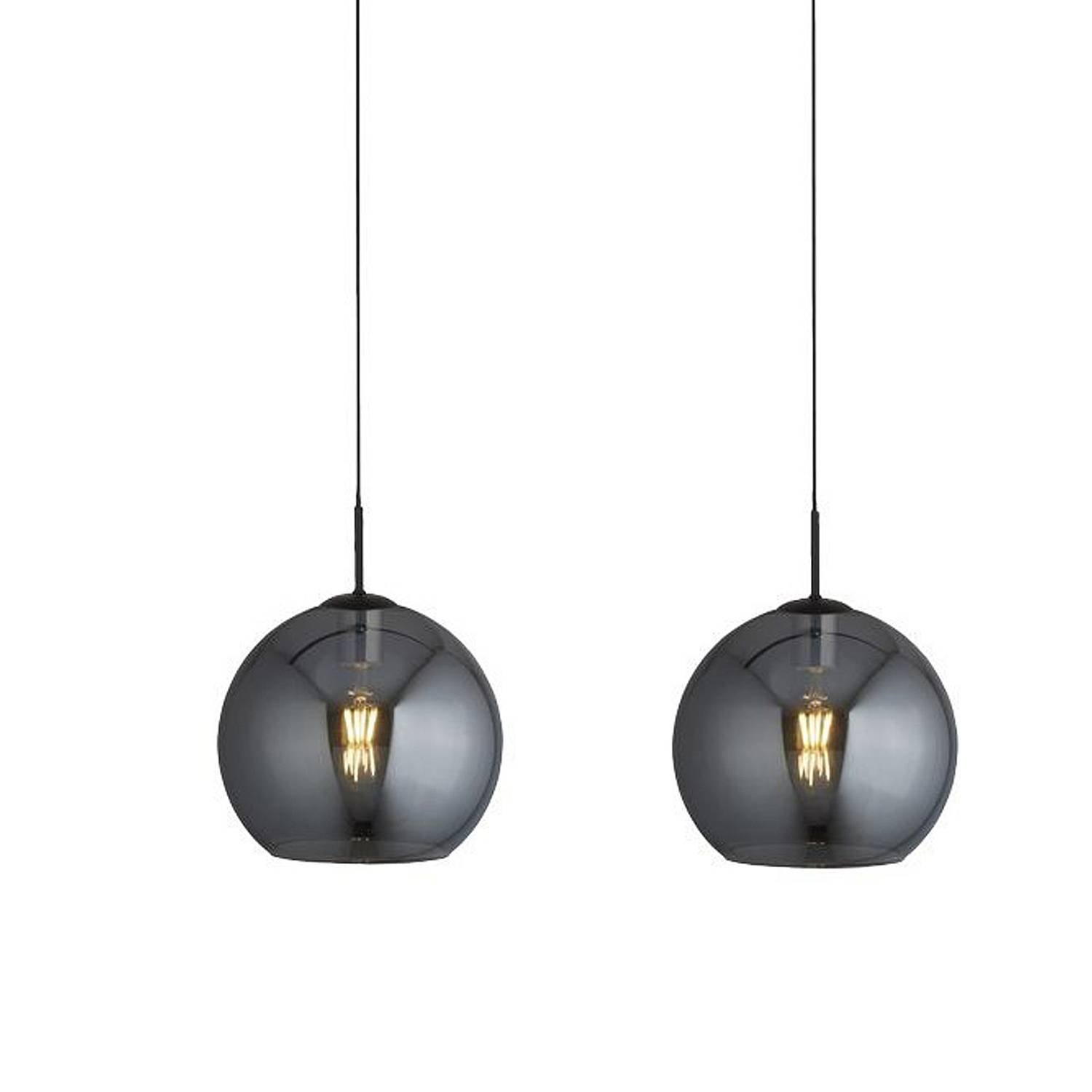 Lampadario Contemporaneo Amsterdam Acciaio Nero Vetro 3 Luci E27 1023-3SM