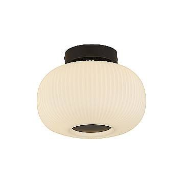 Plafoniera Contemporanea Lumina Acciaio Bianco Vetro Nero 1 Luce E27 Plafoniera Contemporanea Lumina Acciaio Bianco Vetro Nero 1 Luce E27
