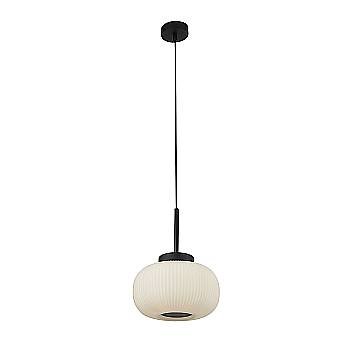 Sospensione Contemporanea Lumina Acciaio Bianco Vetro Nero 1 Luce E27 Sospensione Contemporanea Lumina Acciaio Bianco Vetro Nero 1 Luce E27