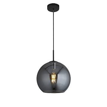 Sospensione Contemporanea Amsterdam Acciaio Nero Vetro Fumè 1 Luce E27 Sospensione Contemporanea Amsterdam Acciaio Nero Vetro Fumè 1 Luce E27