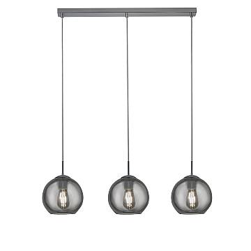 Lampadario Contemporaneo Balls Acciaio Cromo Fumè 3 Luci E14 Lampadario Contemporaneo Balls Acciaio Cromo Fumè 3 Luci E14