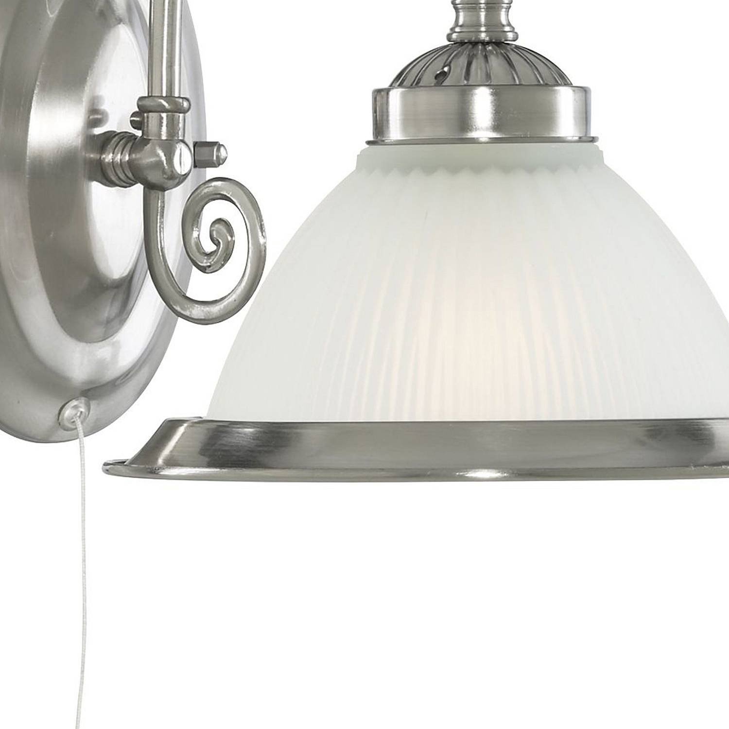 Applique Contemporanea American Dinner Acciaio Argento Vetro 1 Luce E27 1041-1