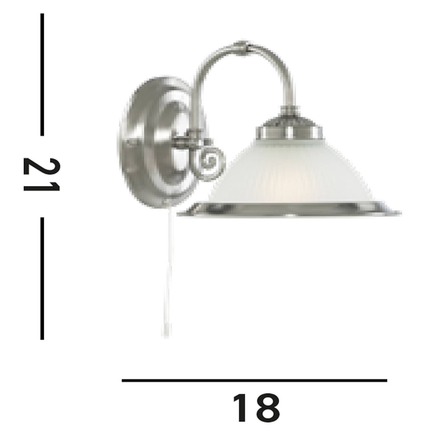 Applique Contemporanea American Dinner Acciaio Argento Vetro 1 Luce E27 1041-1
