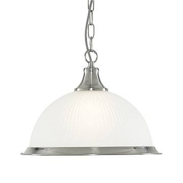Sospensione Contemporanea Americano Acciaio Argento Vetro 1 Luce E27 Sospensione Contemporanea Americano Acciaio Argento Vetro 1 Luce E27