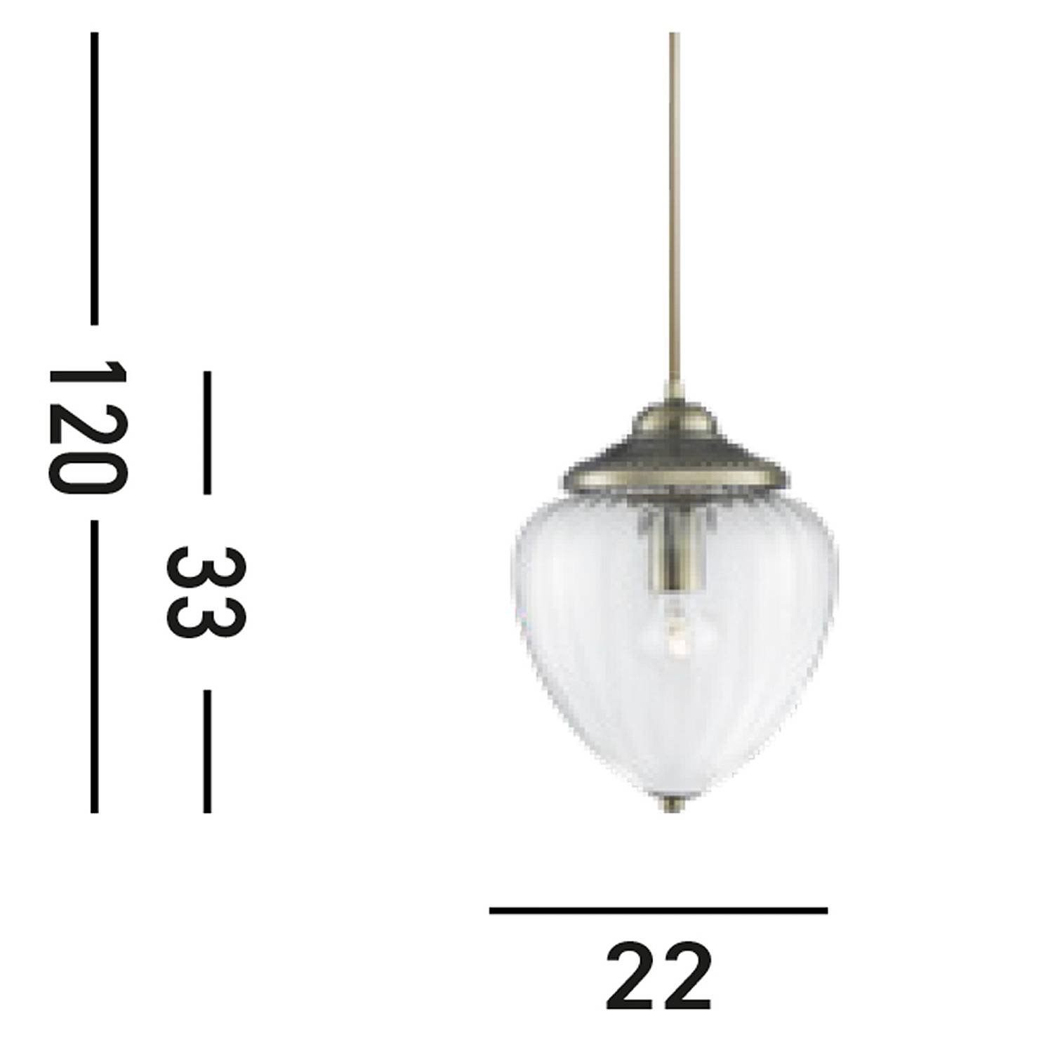 Sospensione Contemporanea Mosca Acciaio Ottone Vetro 1 Luce E27 1091AB