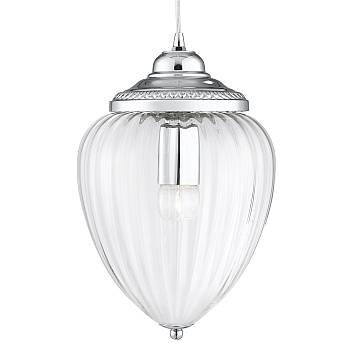 Sospensione Contemporanea Mosca Acciaio Cromo Vetro Trasparente 1 Luce E27 Sospensione Contemporanea Mosca Acciaio Cromo Vetro Trasparente 1 Luce E27