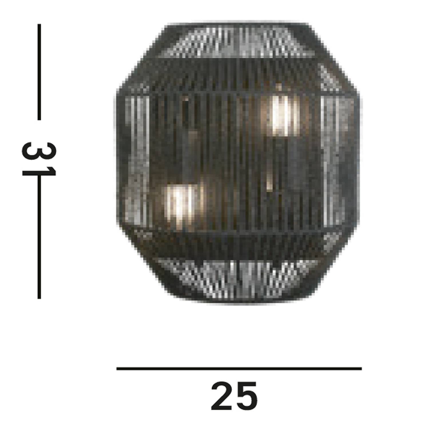 Applique Contemporanea Vimini Acciaio Nero Tessuto 2 Luci E27 11201-2BK