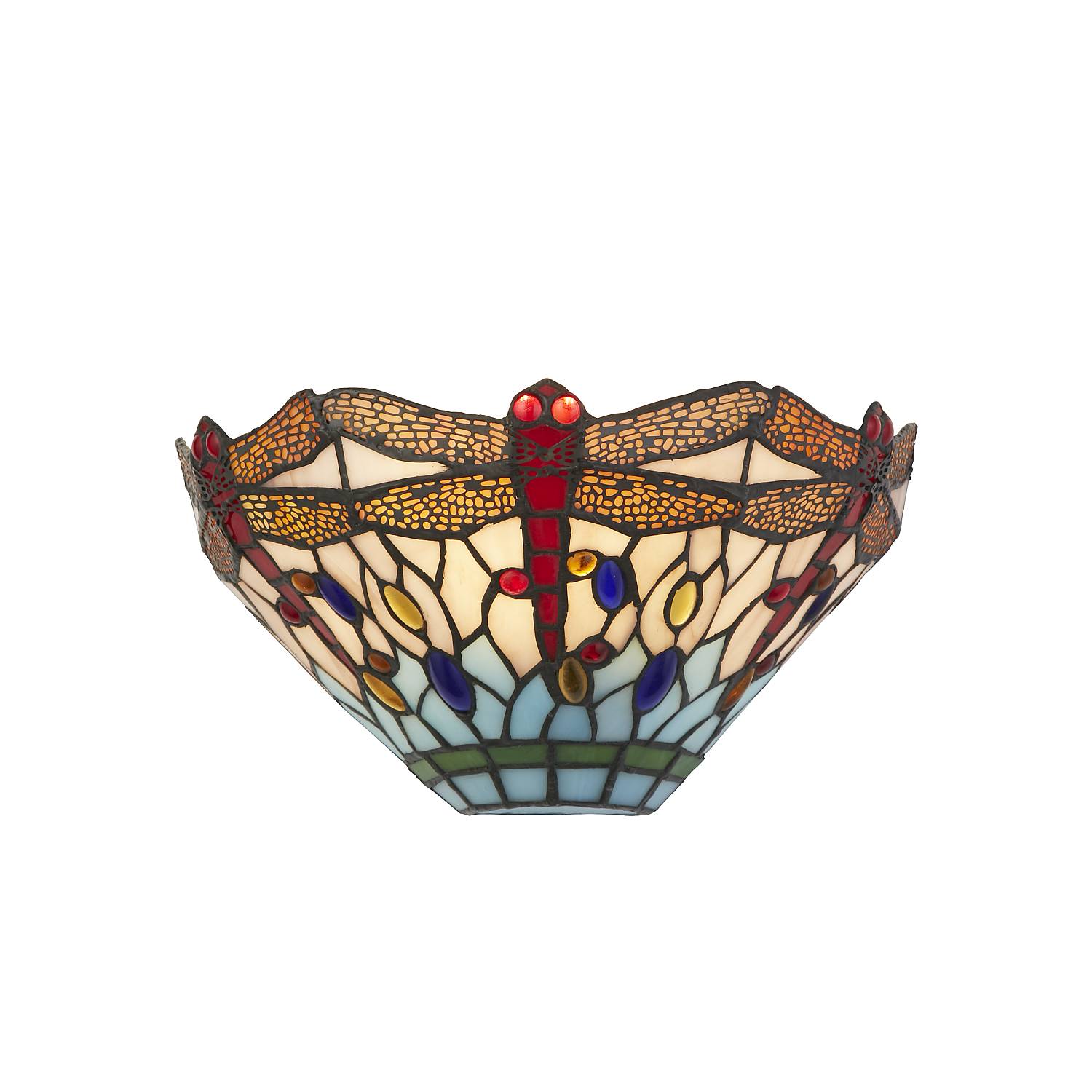 Applique Tiffany Libellula Acciaio Multicolor Vetro 1 Luce E14 1283-17