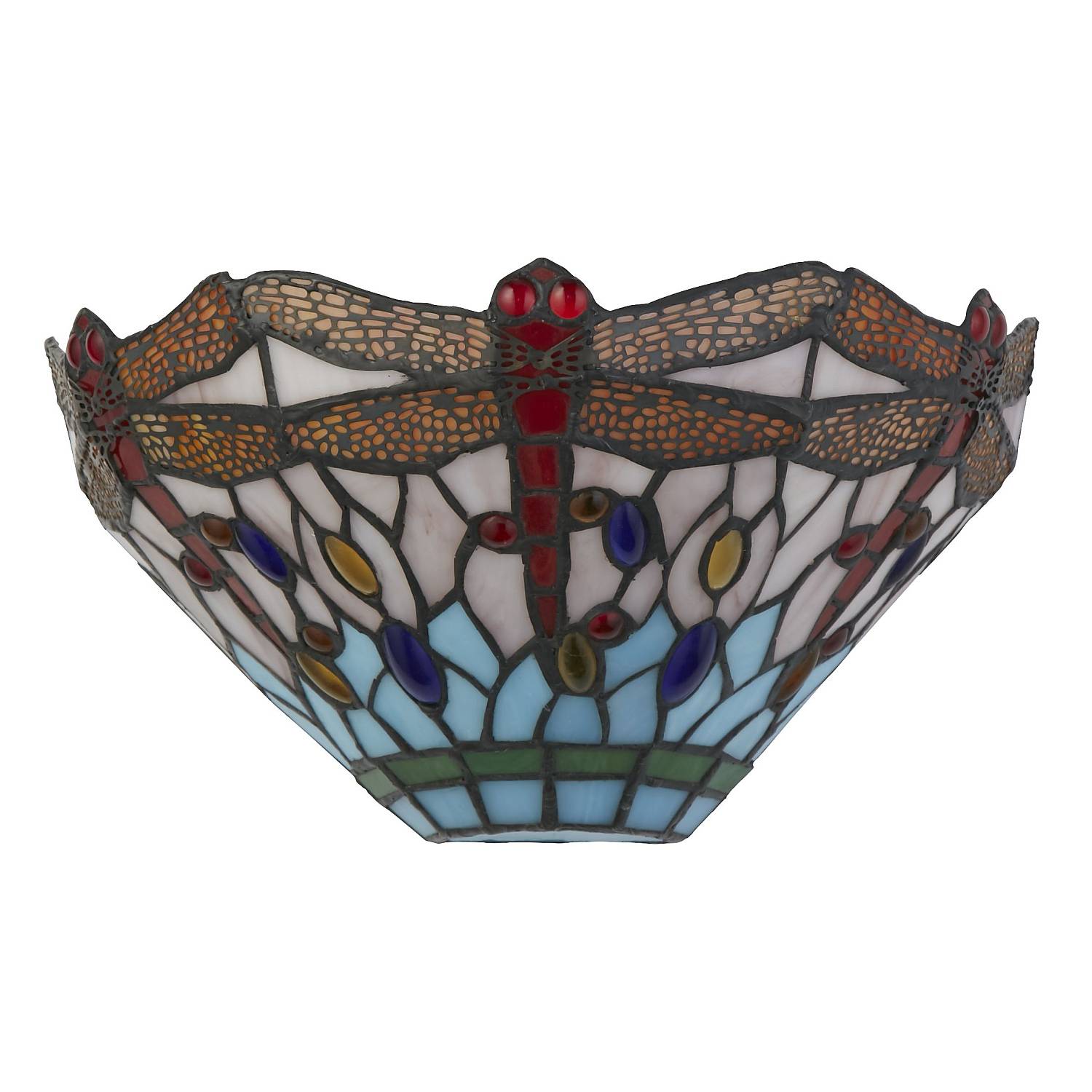 Applique Tiffany Libellula Acciaio Multicolor Vetro 1 Luce E14 1283-17