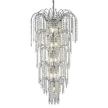 Lampadario Classico Cascata Acciaio Cromo Cristallo 13 Luci E14