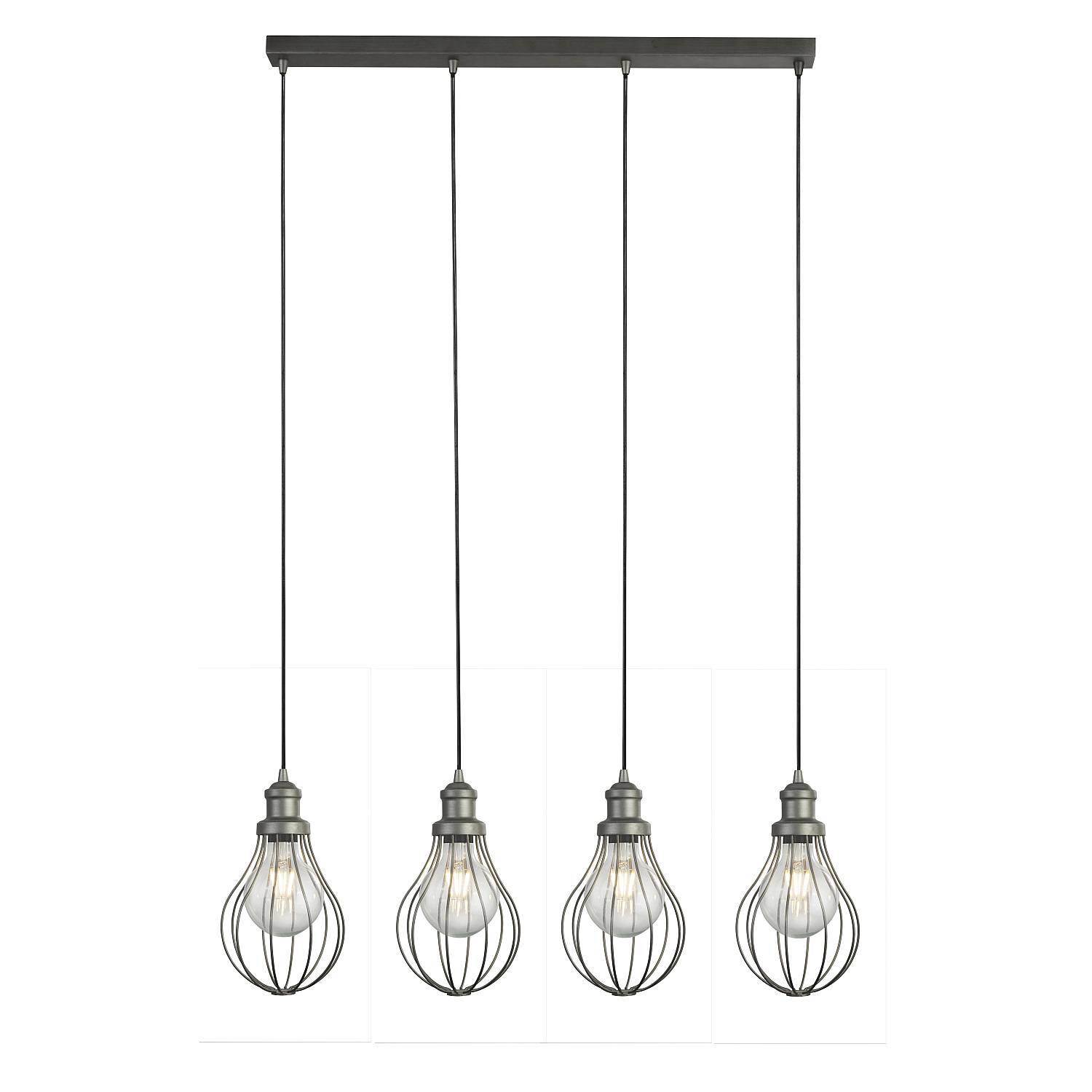 Lampadario Contemporaneo Balloon Acciaio Argento 4 Luci E27 1384-4PW