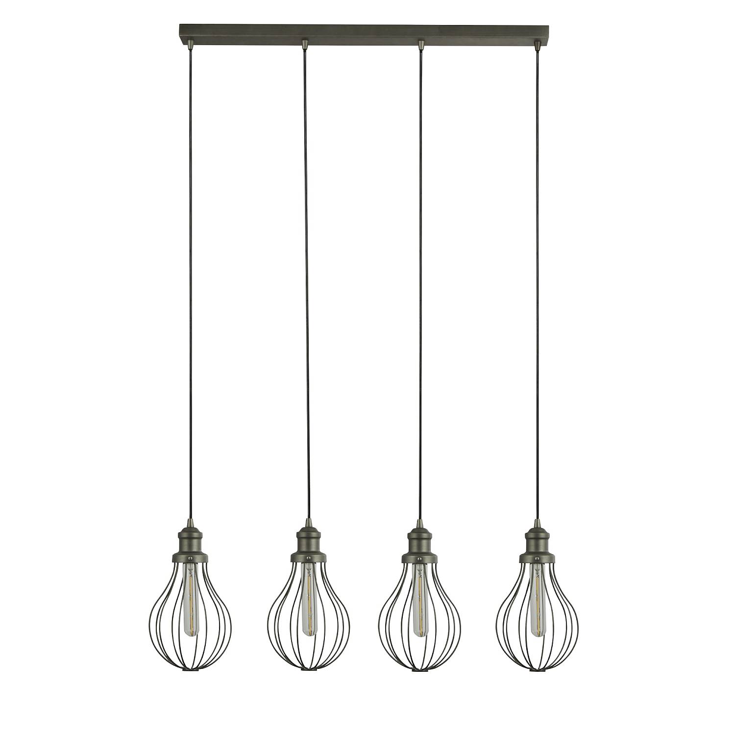 Lampadario Contemporaneo Balloon Acciaio Argento 4 Luci E27 1384-4PW