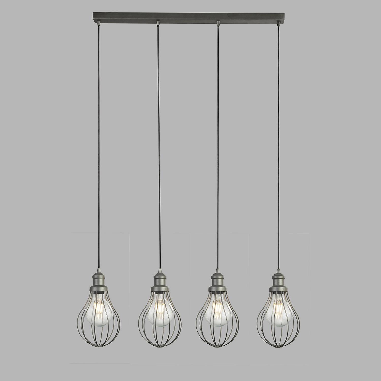 Lampadario Contemporaneo Balloon Acciaio Argento 4 Luci E27 1384-4PW