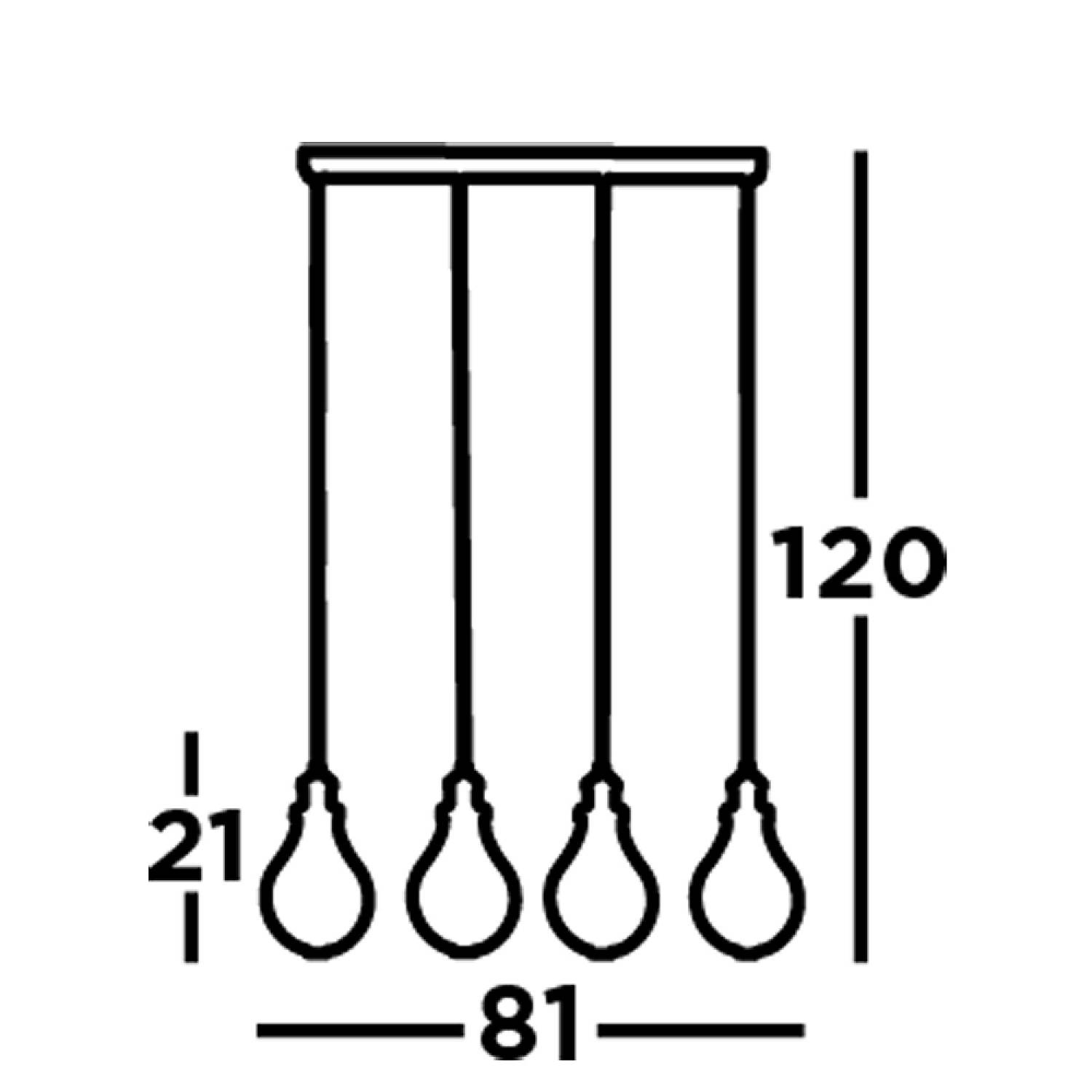 Lampadario Contemporaneo Balloon Acciaio Argento 4 Luci E27 1384-4PW