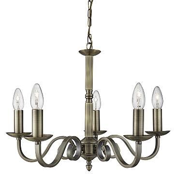 Lampadario Contemporaneo Richmond Acciaio Ottone 5 Luci E14 Lampadario Contemporaneo Richmond Acciaio Ottone 5 Luci E14
