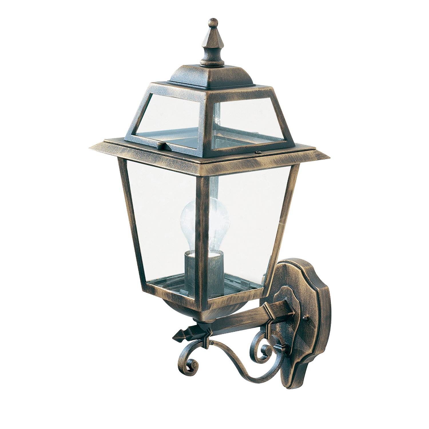 Applique Da Esterno Vintage Nuova Orleans Alluminio Ruggine Vetro 1 Luce E27 1521