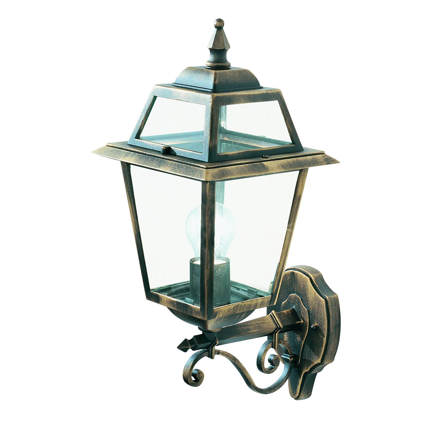 Applique Da Esterno Vintage Nuova Orleans Alluminio Ruggine Vetro 1 Luce E27 1521