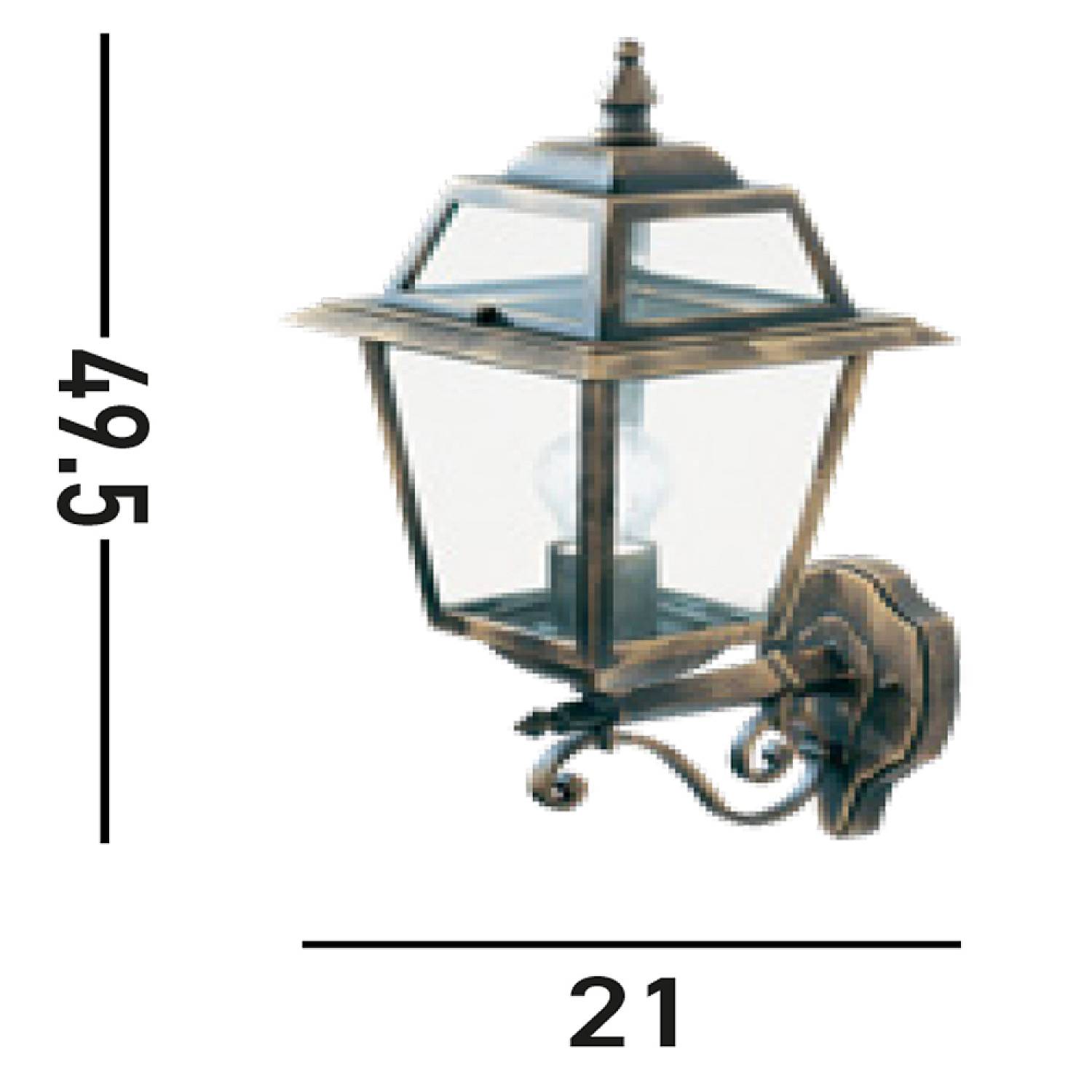 Applique Da Esterno Vintage Nuova Orleans Alluminio Ruggine Vetro 1 Luce E27 1521
