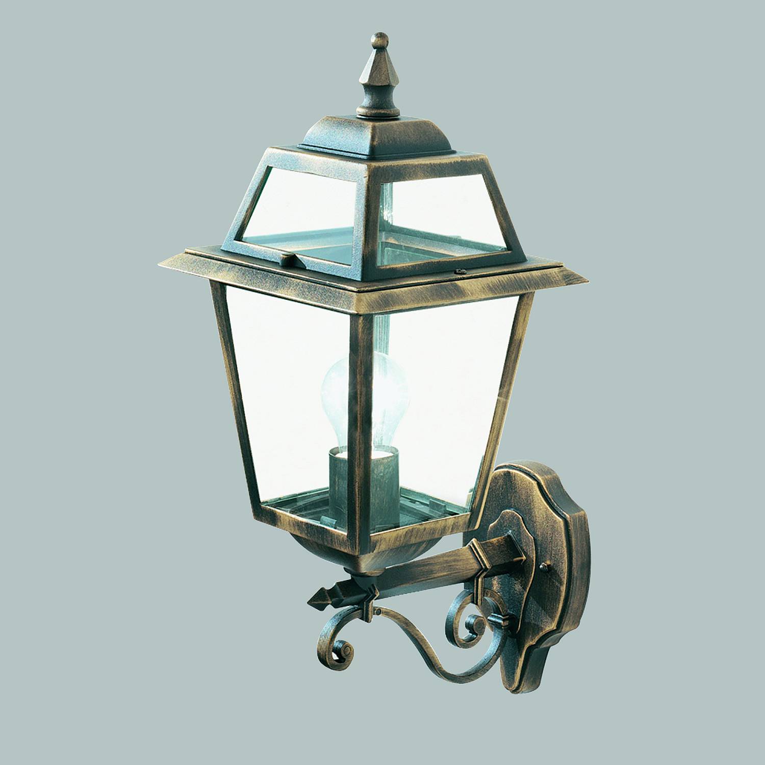 Applique Da Esterno Vintage Nuova Orleans Alluminio Ruggine Vetro 1 Luce E27 1521