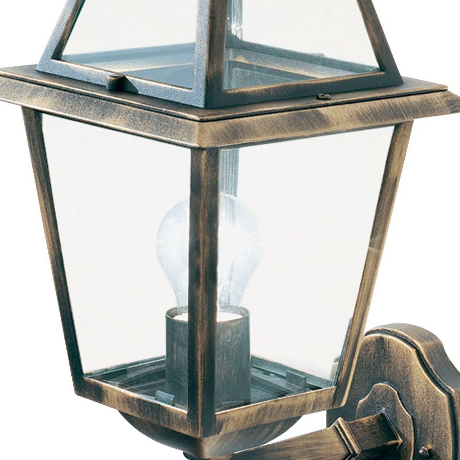 Applique Da Esterno Vintage Nuova Orleans Alluminio Ruggine Vetro 1 Luce E27 1521