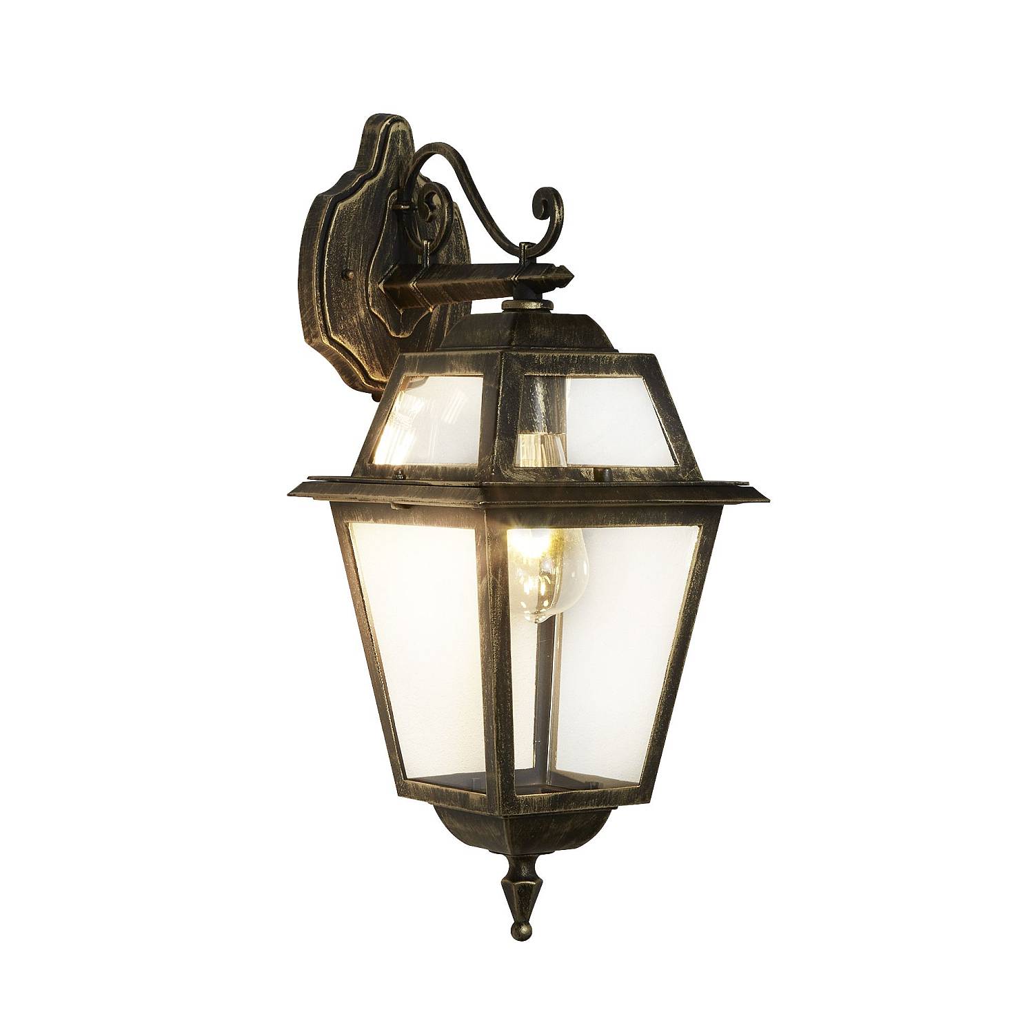 Applique Da Esterno Vintage Nuova Orleans Alluminio Nero Antico Vetro 1 Luce E27 1522
