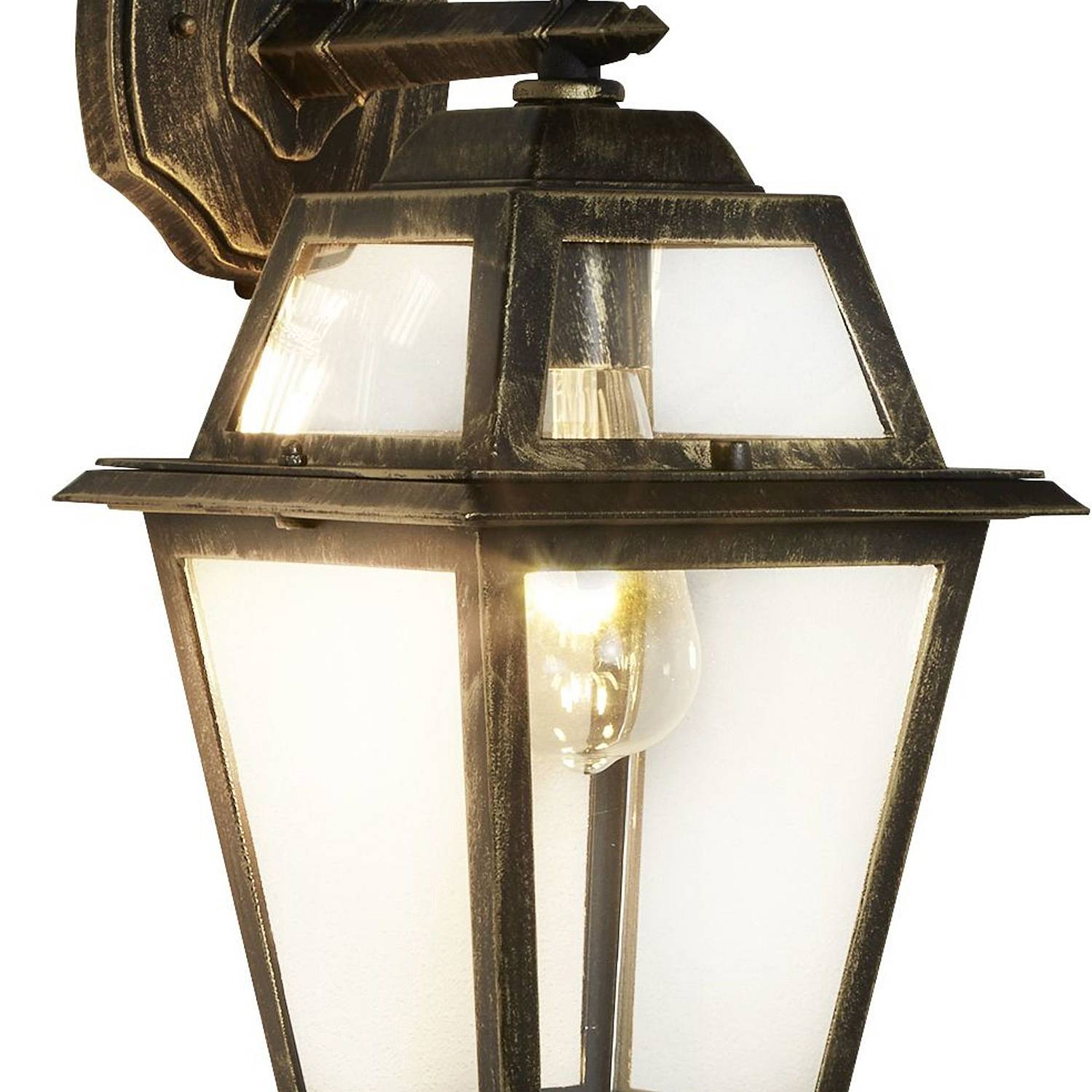 Applique Da Esterno Vintage Nuova Orleans Alluminio Nero Antico Vetro 1 Luce E27 1522