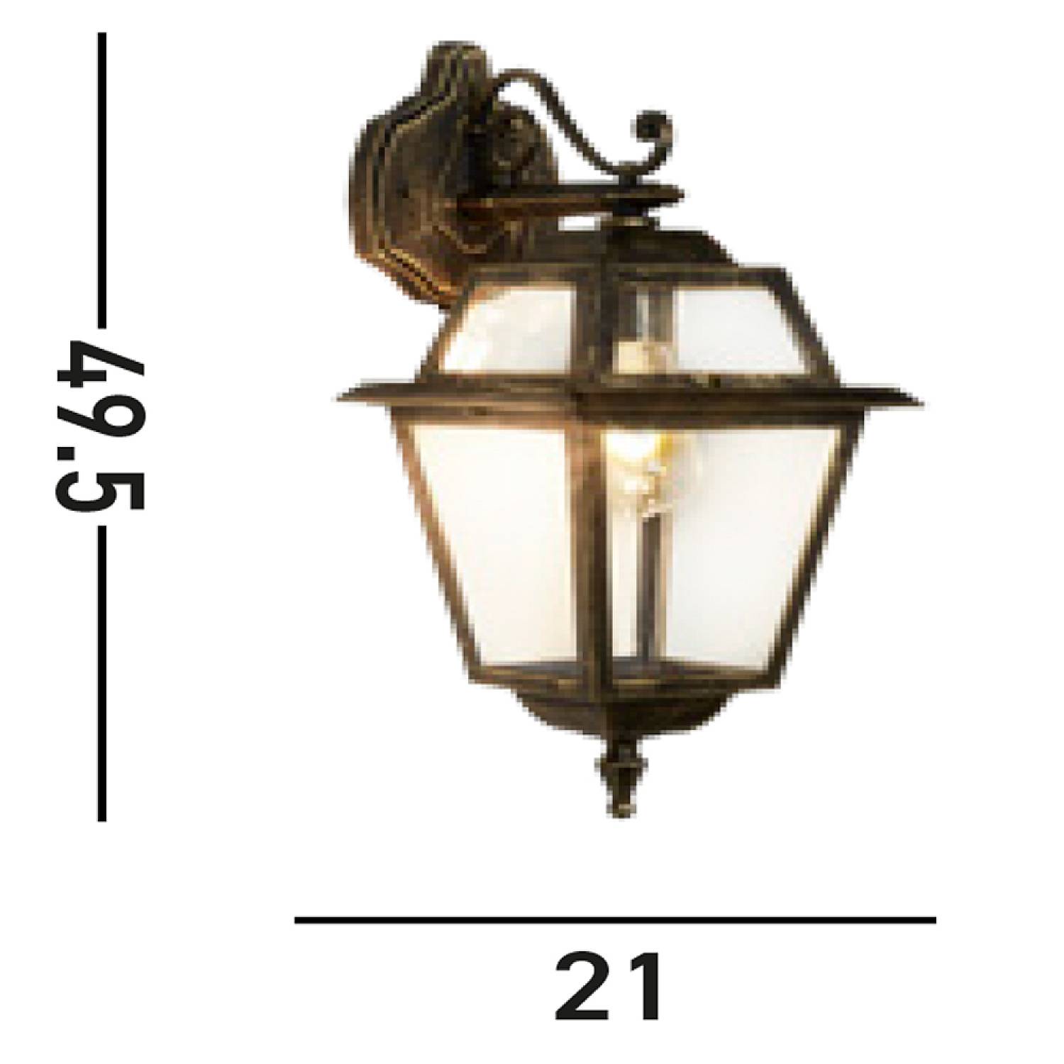 Applique Da Esterno Vintage Nuova Orleans Alluminio Nero Antico Vetro 1 Luce E27 1522