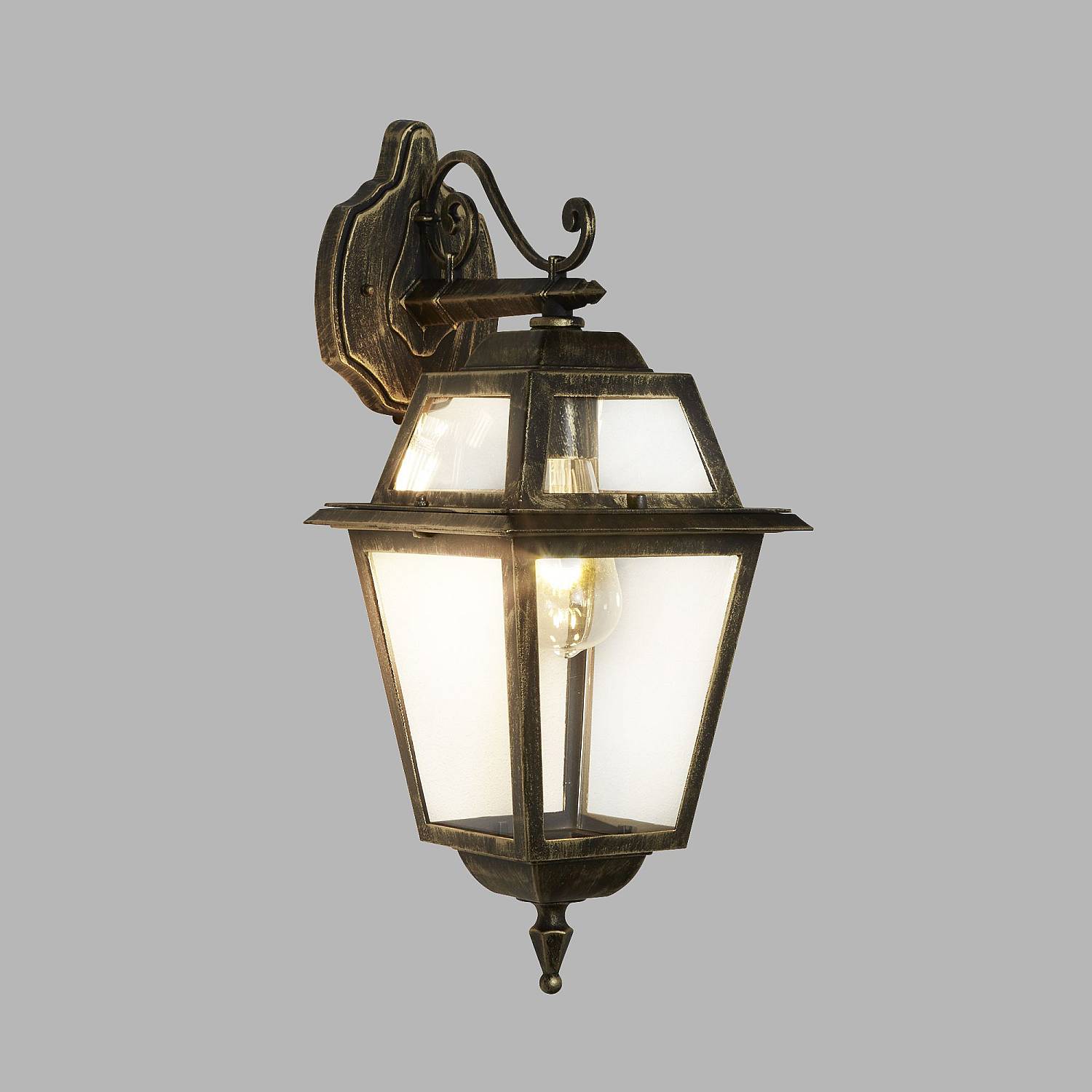 Applique Da Esterno Vintage Nuova Orleans Alluminio Nero Antico Vetro 1 Luce E27 1522