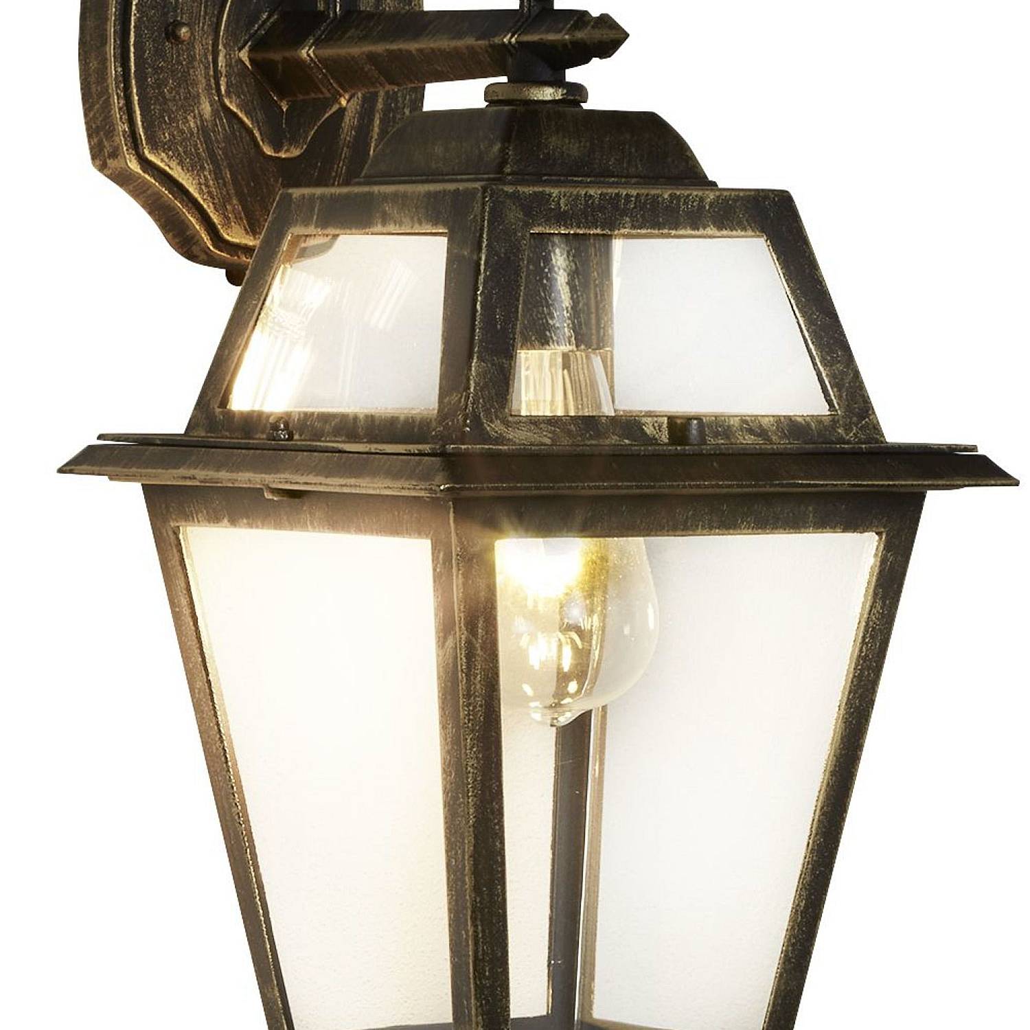 Applique Da Esterno Vintage Nuova Orleans Alluminio Nero Antico Vetro 1 Luce E27 1522