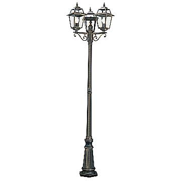 Lampione Da Esterno Vintage Nuova Orleans Alluminio Nero Vetro Oro 3 Luci E27 Lampione Da Esterno Vintage Nuova Orleans Alluminio Nero Vetro Oro 3 Luci E27