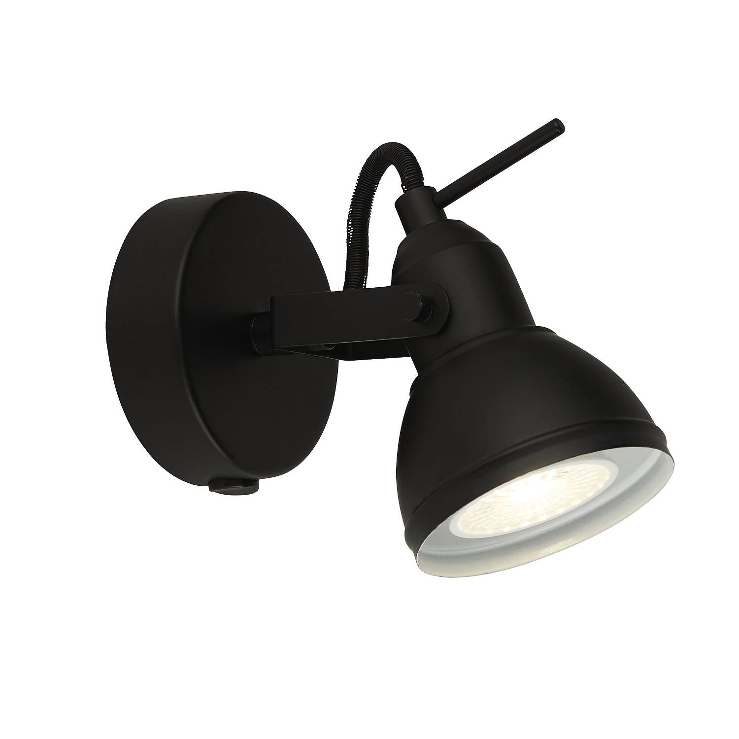 Applique Contemporanea Focus Spotlight Acciaio Bianco Nero 1 Luce Gu10 1541BK