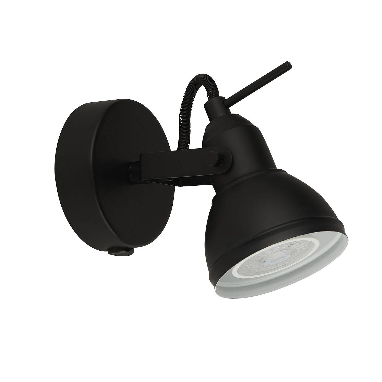 Applique Contemporanea Focus Spotlight Acciaio Bianco Nero 1 Luce Gu10 1541BK