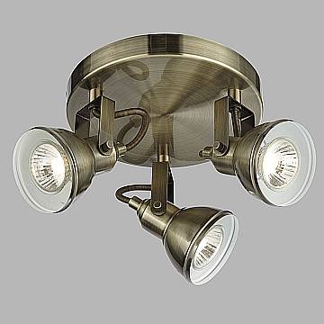Plafoniera Tonda Contemporanea Focus Spotlight Acciaio Adjustable 3 Luci Gu10