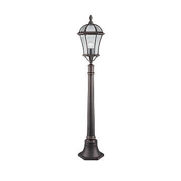 Paletto Da Esterno Vintage - Decò Capri Alluminio Marrone Vetro 1 Luce E27 Paletto Da Esterno Vintage - Decò Capri Alluminio Marrone Vetro 1 Luce E27