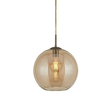 Sospensione Contemporanea Balls Acciaio Adjustable Vetro Ambra 1 Luce E27 D25Cm Sospensione Contemporanea Balls Acciaio Adjustable Vetro Ambra 1 Luce E27 D25Cm