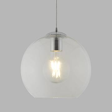 Sospensione Contemporanea Balls Acciaio Cromo Vetro Trasparente 1 Luce E27 D25Cm Sospensione Contemporanea Balls Acciaio Cromo Vetro Trasparente 1 Luce E27 D25Cm
