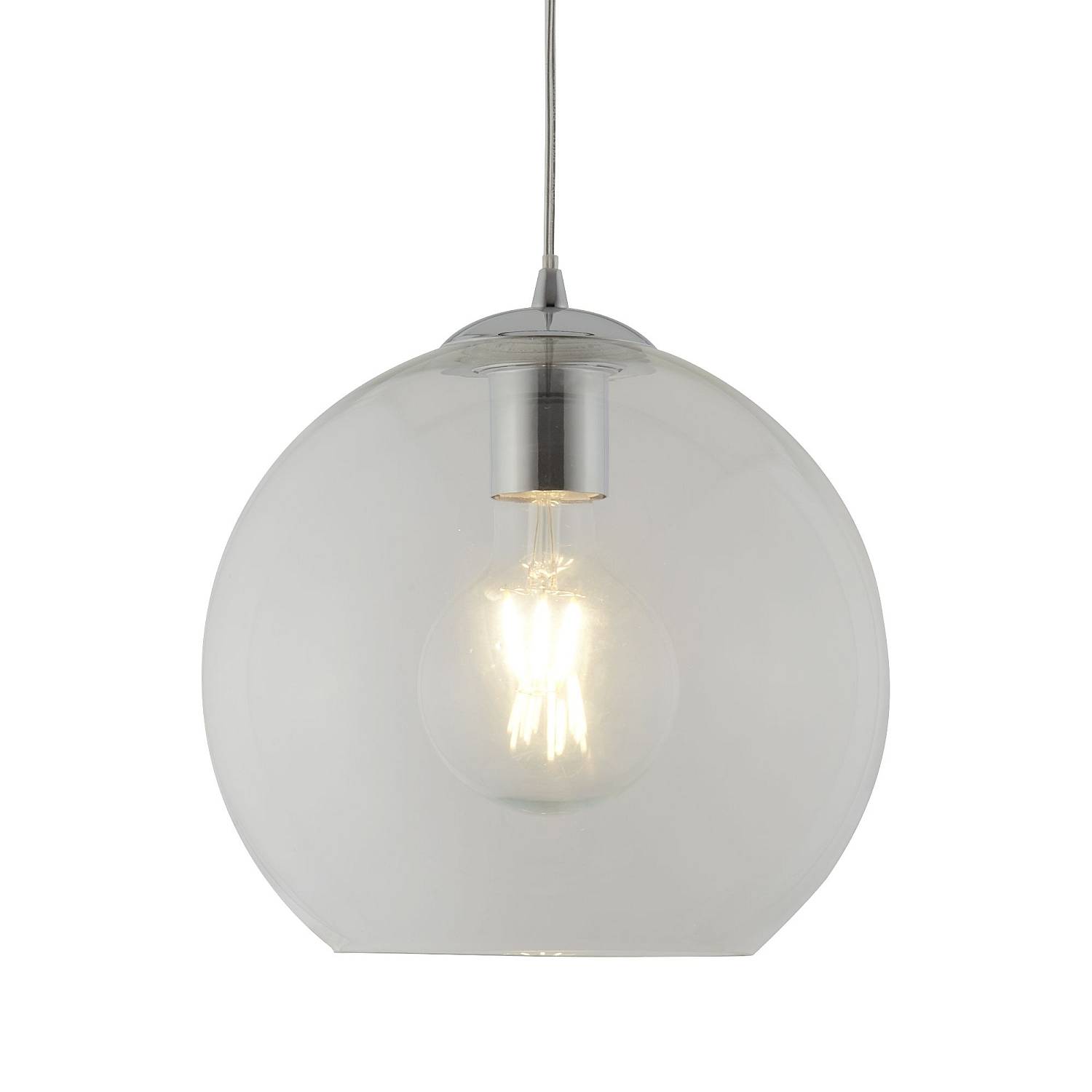 Sospensione Contemporanea Balls Acciaio Cromo Vetro Trasparente 1 Luce E27 D25Cm 1621CL
