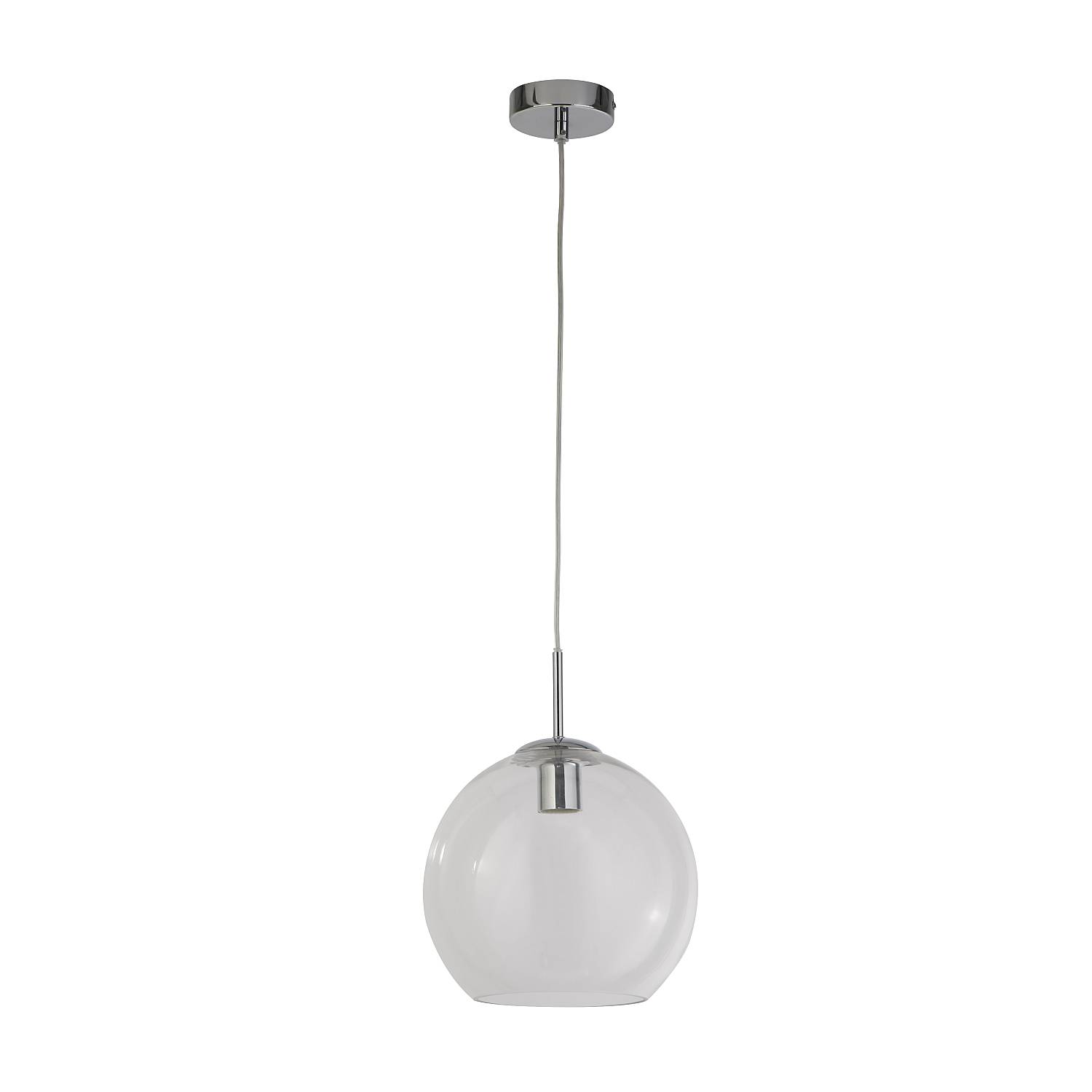 Sospensione Contemporanea Balls Acciaio Cromo Vetro Trasparente 1 Luce E27 D25Cm 1621CL